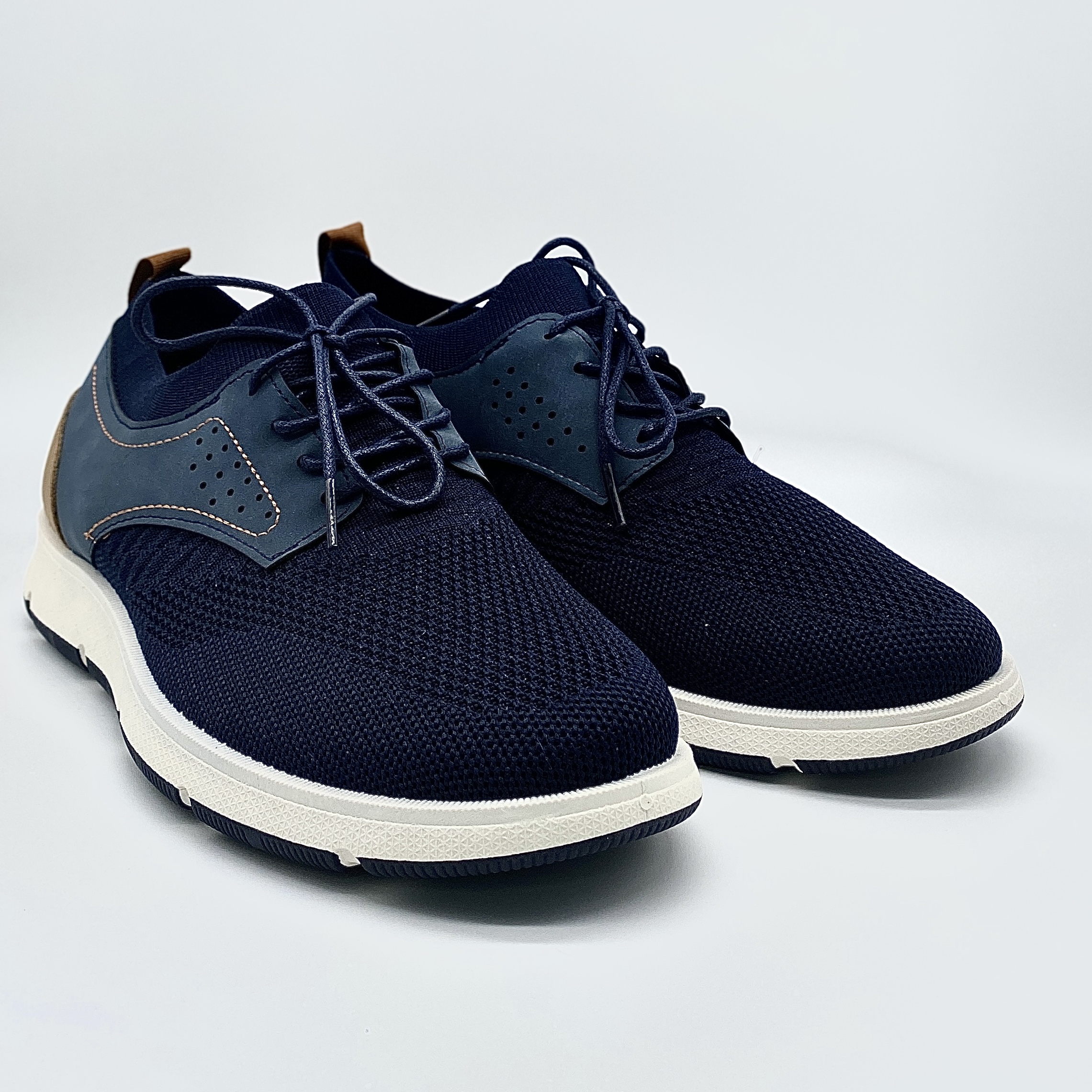 Zapatillas Zapato Rejilla Elastico Marino