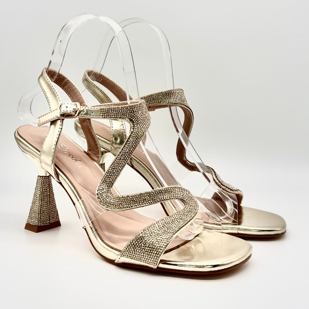 Zapatos Fiesta Tacón Oro