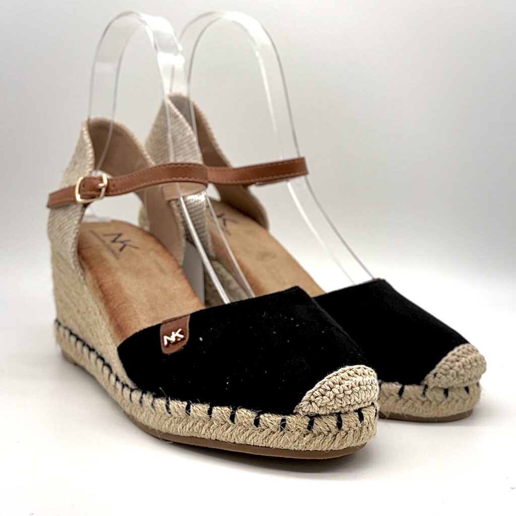 Zapatillas Esparto Aleikos Negro Cuña Media