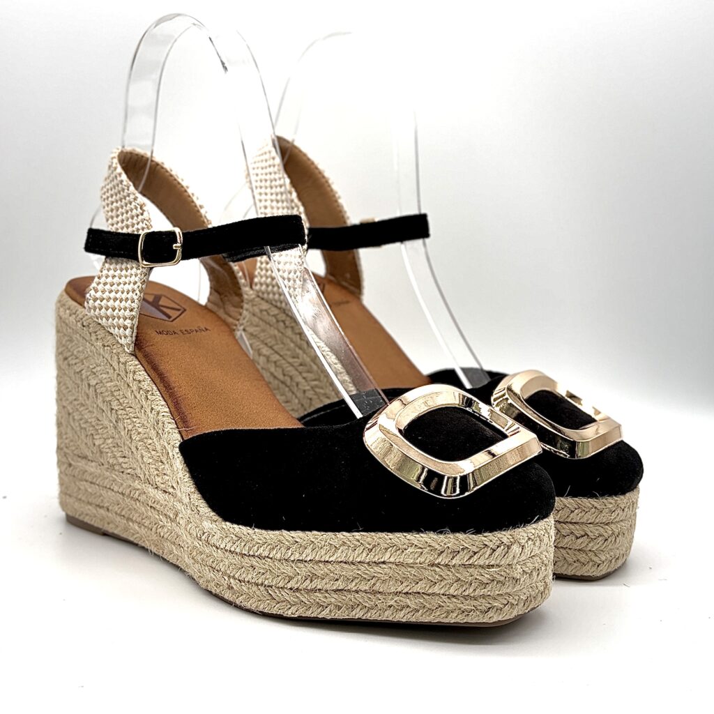 Zapatillas Esparto Aleikos Hebilla Negro